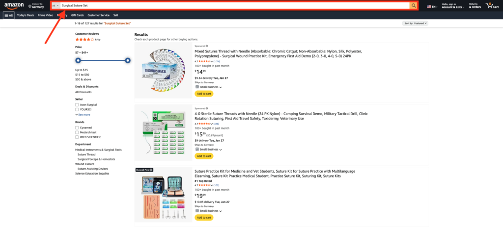 Amazon Search Results