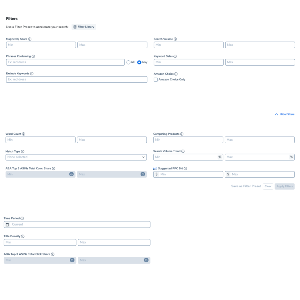 Helium 10 Magnet Filters