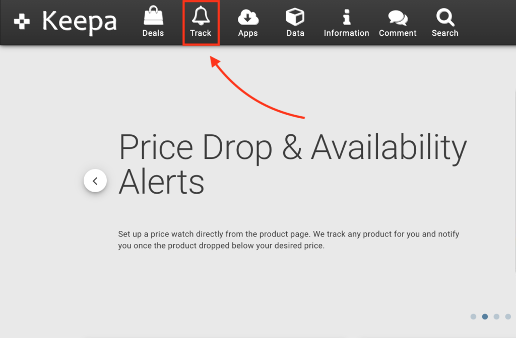 Keepa Website Track Button